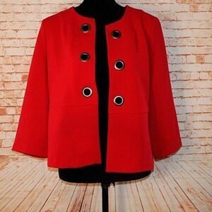 Chico’s red 3/4 sleeve Red Open Jacket Size 1